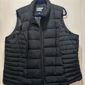 Lands End 2X black quilted puffer vest.